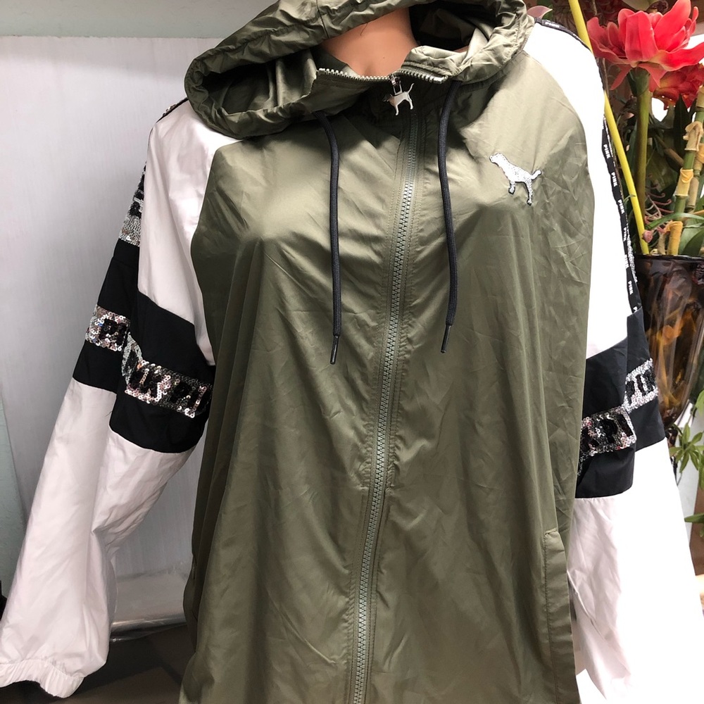 Victorias Secret Pink Bling Full Zip Hoodie Anorak